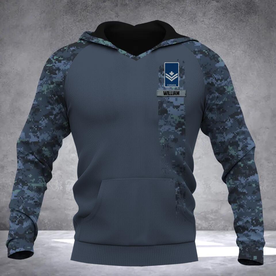 Personalized I Am A Canadian Grumpy Veteran I Fix Stupid Name and Rank Camo Hoodie 3D Printed QTDT0702