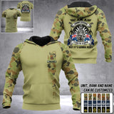 Personalized I Am An Australian Grumpy Veteran I Fix Stupid Name and Rank Camo Hoodie 3D Printed QTDT0702