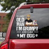 Personalized I'm A Simple Old Man I'm Grumpy And I Like Dog Decal Printed QTHQ0702