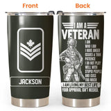 Personalized I am a Canadian Veteran/Soldier Tumbler 20Oz Printed QTDT0802