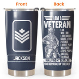 Personalized I am a Canadian Veteran/Soldier Tumbler 20Oz Printed QTDT0802