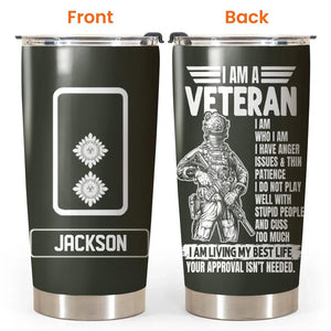 Personalized I am a British Veteran/Soldier Tumbler 20Oz Printed QTDT0802