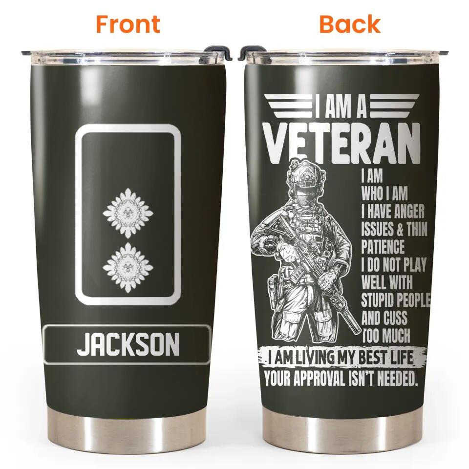 Personalized I am a British Veteran/Soldier Tumbler 20Oz Printed QTDT0802