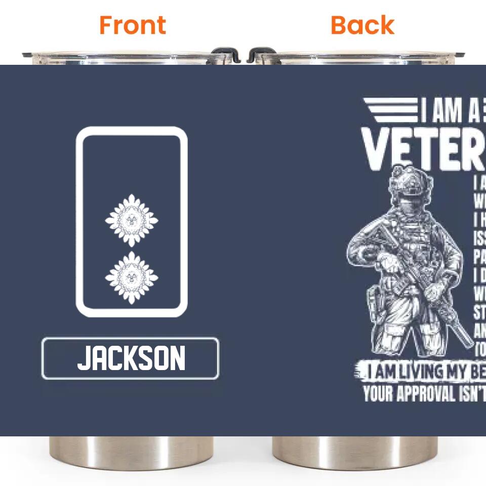 Personalized I am a British Veteran/Soldier Tumbler 20Oz Printed QTDT0802