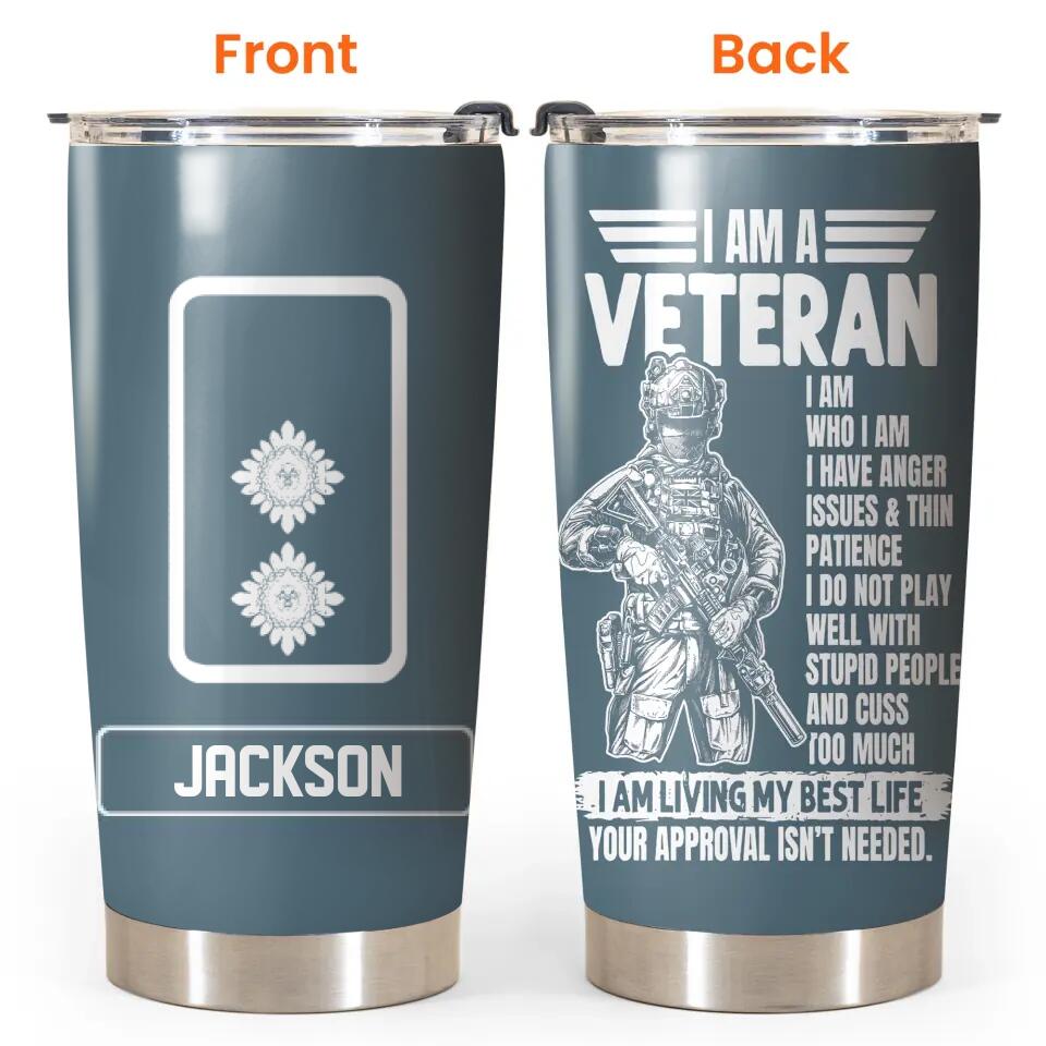 Personalized I am a British Veteran/Soldier Tumbler 20Oz Printed QTDT0802