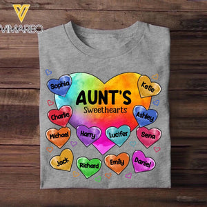 Personalized Grandma's Sweethearts Aunt Mom Kid Name Tshirt Printed 23FEB-VD08