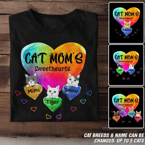 Personalized Cat Mom's Sweethearts Tshirt Printed 23FEB-DT08