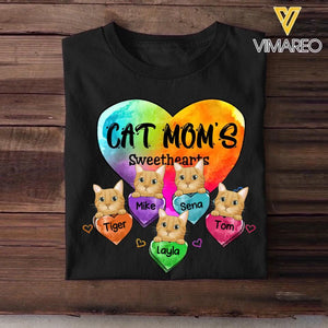 Personalized Cat Mom's Sweethearts Tshirt Printed 23FEB-DT08