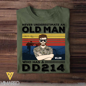 Personalized Never Underestimate An Old Man Who Has A DD241 Us Soldier/ Veteran Tshirt 23FEB-HQ09