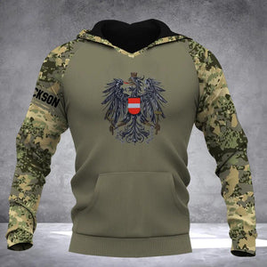 Personalized Austrian Soldier/ Veteran Camo Hoodie 3D Printed QTDT0902