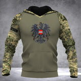 Personalized Austrian Soldier/ Veteran Camo Hoodie 3D Printed QTDT0902
