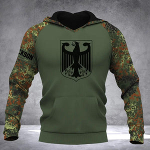Personalized German Soldier/ Veteran Camo Hoodie 3D Printed QTDT0902