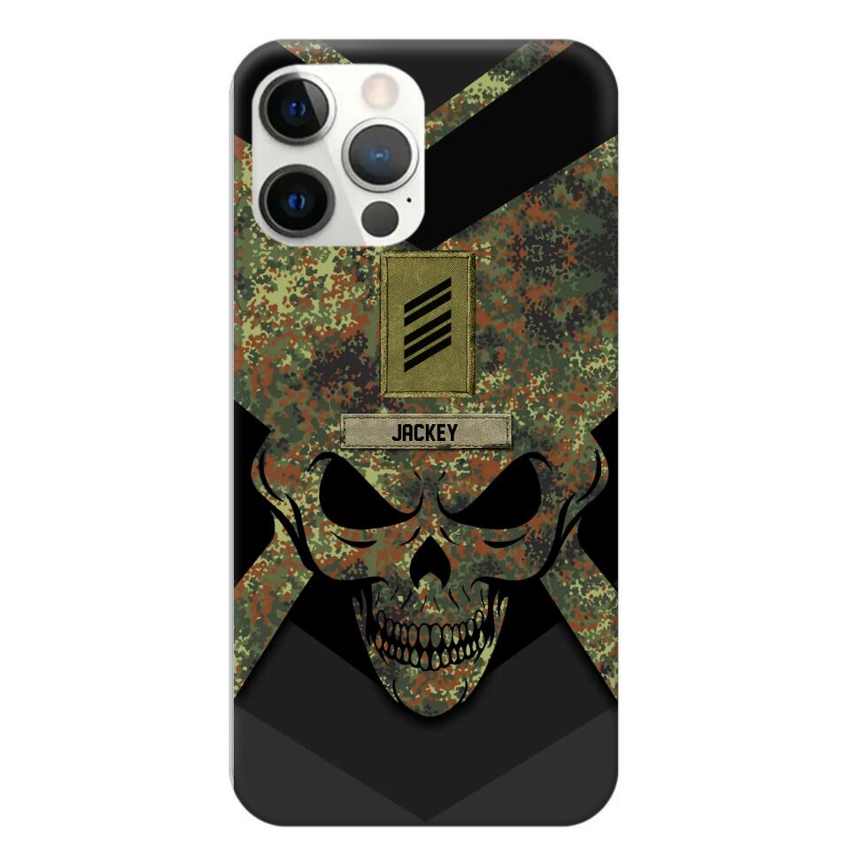 Personalized German Soldier/ Veteran Rank Camo with Name Phonecase Printed 23FEB-HQ10
