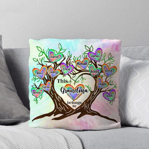 Personalized This Grandma Mommy Aunt Nana Belongs To Kid Name Pillow Printed PNDT1002