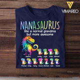 Personalized Colorful Grandmasaurus Nana Gigi Mom Like A Normal Grandma But More Awesome Dinosaur Kid Tshirt Printed PNDT1002