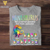 Personalized Colorful Grandmasaurus Nana Gigi Mom Like A Normal Grandma But More Awesome Dinosaur Kid Tshirt Printed PNDT1002