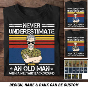 Personalized Never Underestimate An Old Man With A Military Background Australian Veteran/Soldier Tshirt Printed 23FEB-HQ13