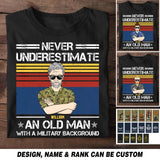 Personalized Never Underestimate An Old Man With A Military Background Australian Veteran/Soldier Tshirt Printed 23FEB-HQ13