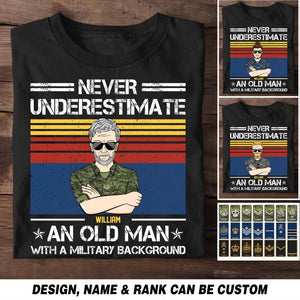 Personalized Never Underestimate An Old Man With A Military Background Canadian Veteran/Soldier Tshirt Printed 23FEB-HQ13