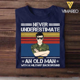 Personalized Never Underestimate An Old Man With A Military Background Canadian Veteran/Soldier Tshirt Printed 23FEB-HQ13