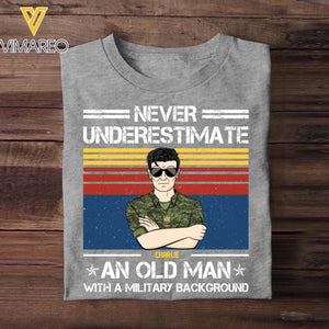 Personalized Never Underestimate An Old Man With A Military Background Canadian Veteran/Soldier Tshirt Printed 23FEB-HQ13