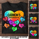 Personalized Catmom's Sweethearts & Cat's Name Tshirt Printed 23FEB-HQ13