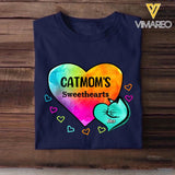 Personalized Catmom's Sweethearts & Cat's Name Tshirt Printed 23FEB-HQ13