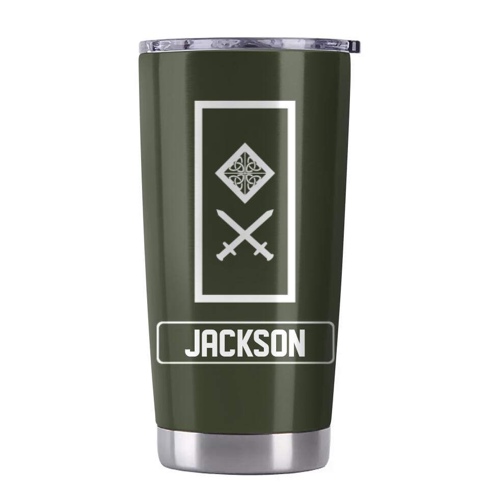 Personalized I Am Irish Veteran I Am Who I Am Rank Tumbler Printed QTHQ1302