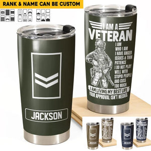 Personalized I Am Netherlands Veteran I Am Who I Am Rank Tumbler Printed QTHQ1302