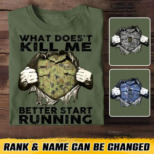 Personalized Australian Soldier/ Veteran What Doesn't Kill Me Better Start Printed Tshirts QTHQ1402