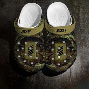 Personalized German Veteran/Soldier Rank Camo with Name Clog Slipper Shoes Printed 23FEB-HQ17