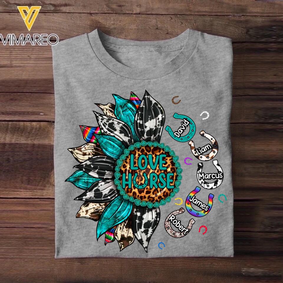 Personalized Love Horse Sunflower  Tshirt Printed 23FEB-VD20