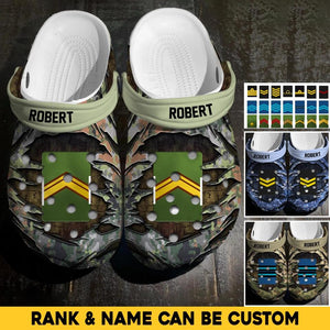 Personalized Netherland Veteran/Soldier Rank Camo Clog Slipper Shoes Printed 23FEB-HQ24
