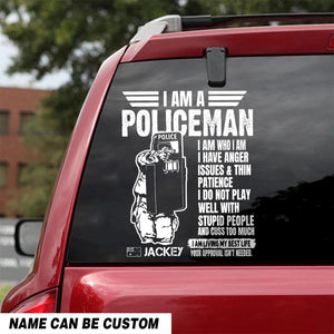 Personalized Australian Soldier, I Am A Policeman I Am Who I Am Decal Printed QTHQ2702