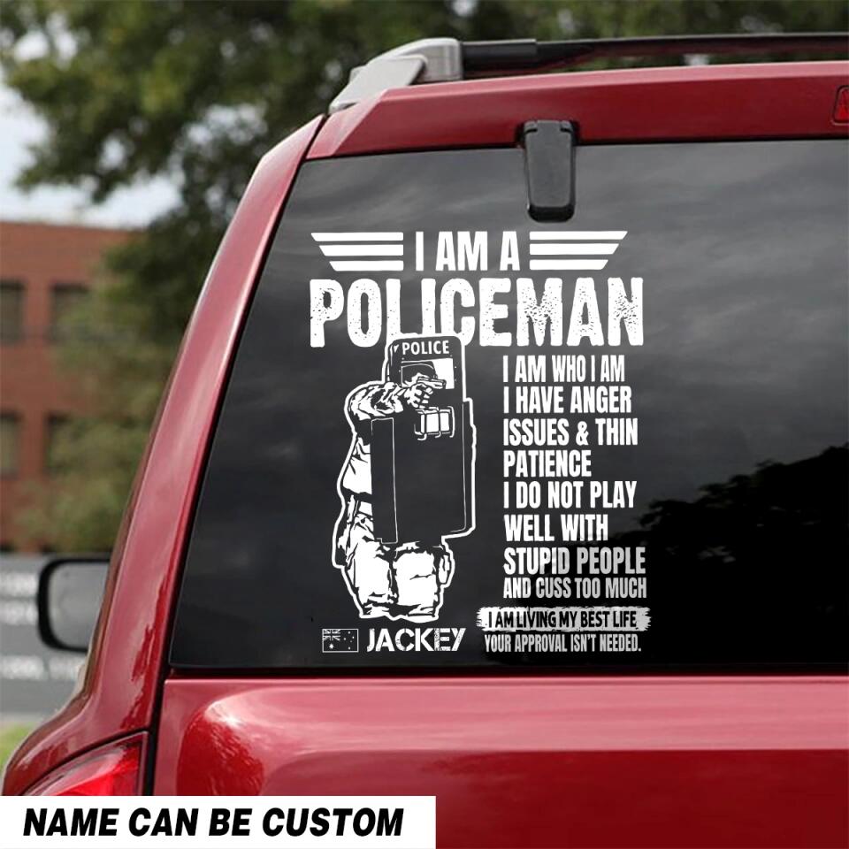 Personalized Australian Soldier, I Am A Policeman I Am Who I Am Decal Printed QTHQ2702