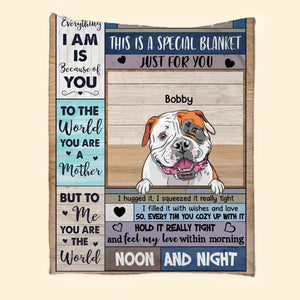 Personalized Everything We Are Is Because Of You To Dog Mom Dog Lovers Quilt Blanket Printed 23FEB-VD27