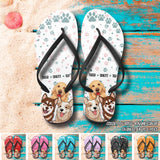 Personalized Dogs with Name Dog Lovers Gift Flip Flops Printed 23FEB-DT28