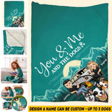 Personalized You Me And The Dogs Camping Couple Dog Lovers Quilt Blanket Printed 23FEB-HQ28