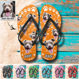 Personalized Upload Your Dog's Photo Dog Lovers Gift Flip Flops Printed PNDT0103