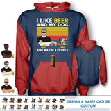 Personalized I Like Beer And My Dog And Mabe 3 People National Beer Day Hoodie Beer Holder Printed QTDTHQ0103