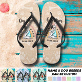 Personalized Dog Mom Dog Lovers Gift Flip Flops Printed PNHQ0103