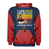 Personalized I Like Beer And My Dog And Mabe 3 People National Beer Day Hoodie Beer Holder Printed QTDTHQ0103