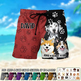Personalized Dog Lovers Paw Tropical Beach Short QTDT0303