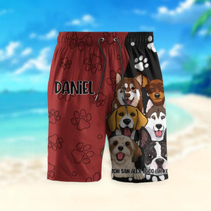 Personalized Dog Lovers Paw Tropical Beach Short QTDT0303