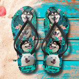 Personalized Upload Your Dog's Photo Dog Lovers Gift Flip Flops Printed PNHQ0203
