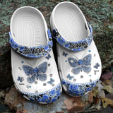 Personalized Grandma Nana Mom Aunt Butterfly Kid Name Clog Slipper Shoes Printed 23MAR-DT02