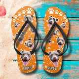 Personalized Upload Your Dog's Photo Dog Lovers Gift Flip Flops Printed PNDT0103