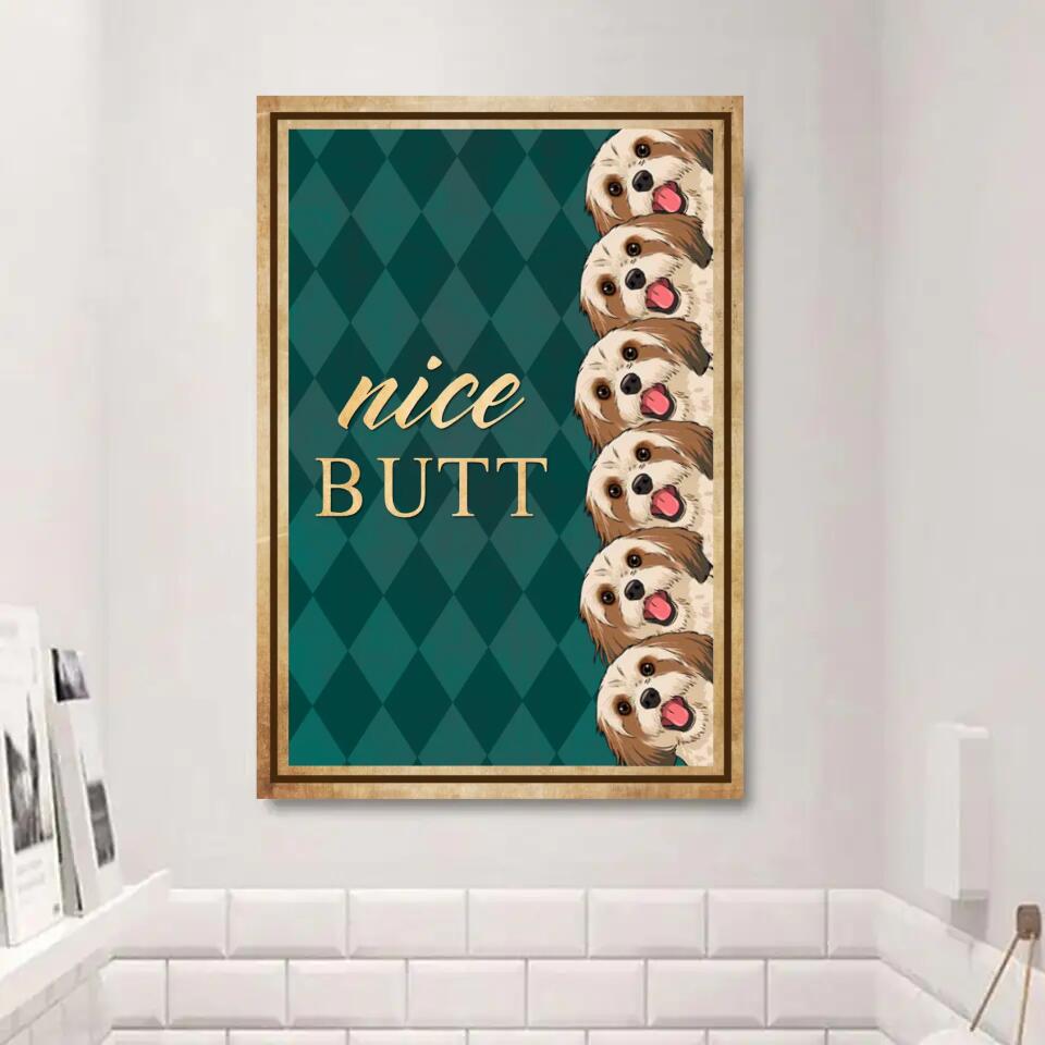 PERSONALIZED NICE BUTT DOGS CANVAS PRINTED QTDT0603