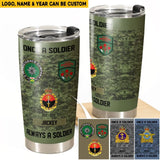 Personalized Canadian Veteran/Soldier Once A Soldier Always A Soldier Logo Tumbler 20Oz Printed 23MAR-HQ08