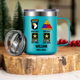 Personalized Us Soldier/ Veteran With Logo Name And Year Laser Handle Cup Printed 22MAR-DT08